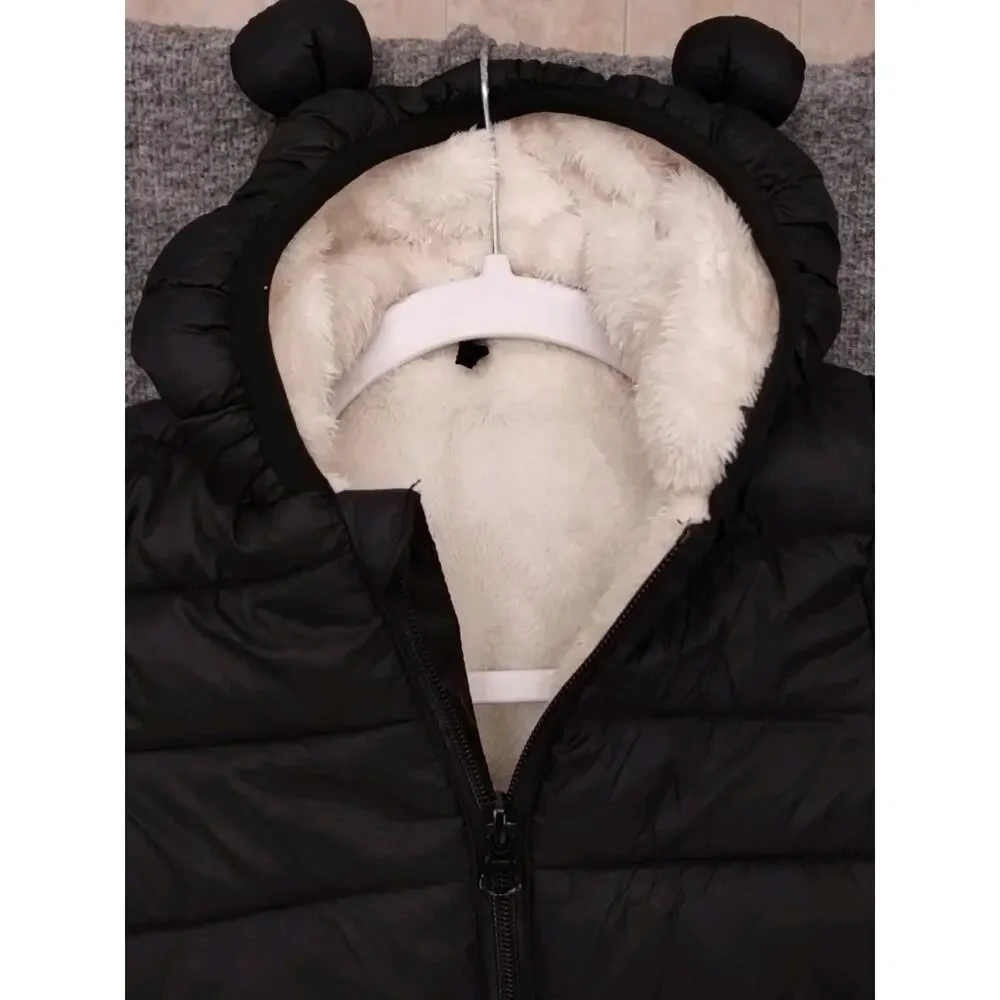 Cecorc Puff Jacket Baby 2T Puffer Coat Hooded Zip Black